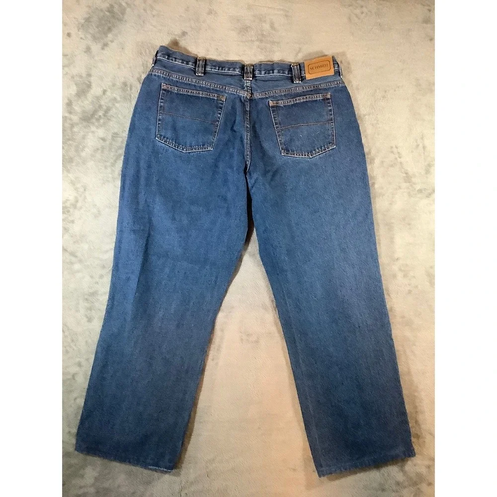 C.E. Schmidt Mens Workwear Jeans Blue Denim Straight Leg 40x32